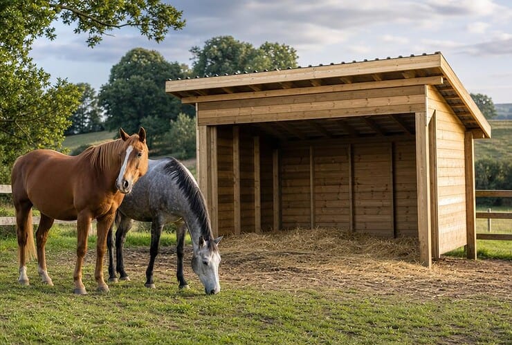 abris chevaux fait maison